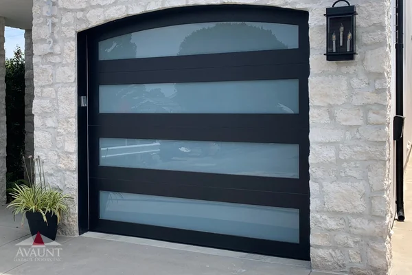 Paint grade custom wood garage door installation in Corona Del Mar, CA -- Avaunt Garage Doors
