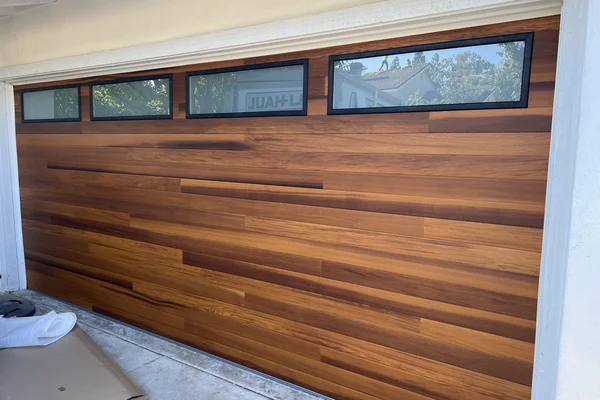 Wood Grain faux wood garage door in Irvine, CA -- Avaunt Garage Doors